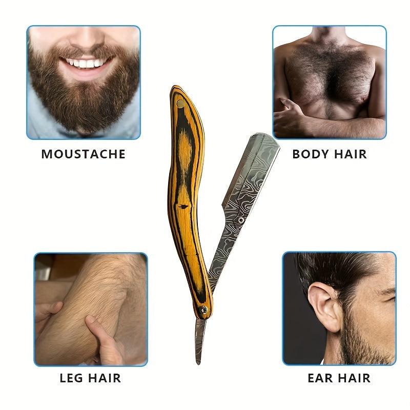 Wood Barber Throat Razor Single Edge Professional Men's Shave