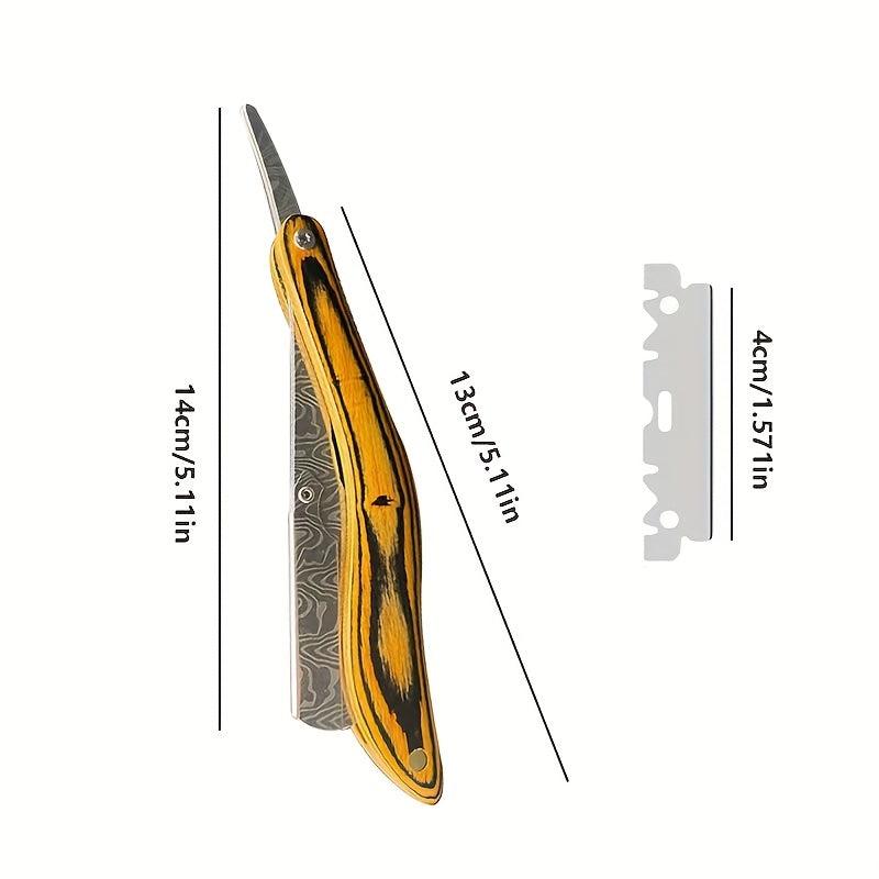 Wood Barber Throat Razor Single Edge Professional Men's Shave