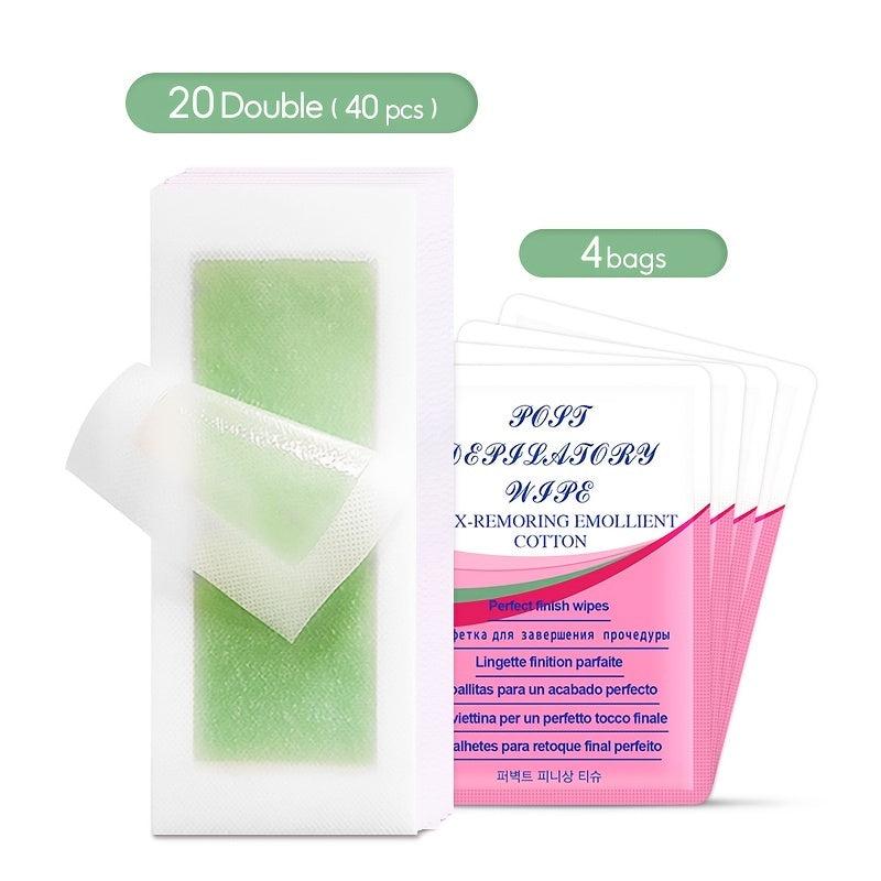 40 Pcs Wax Paper Hair Removal Cream & Beard Wax Removal Wipes