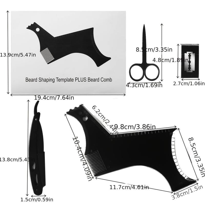 Beard Shaping Set with Razor and Scissors