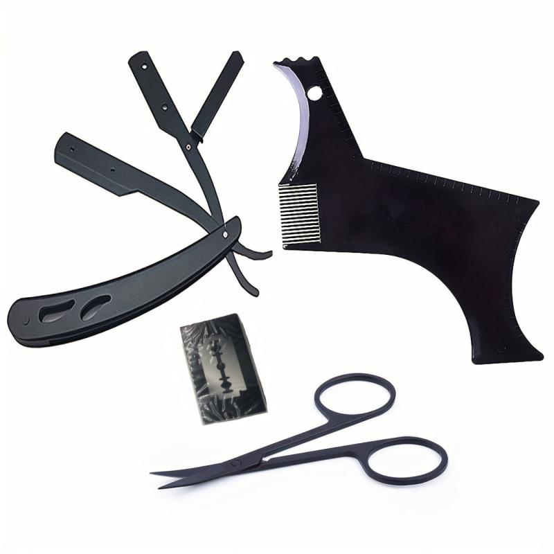 Beard Shaping Set with Razor and Scissors