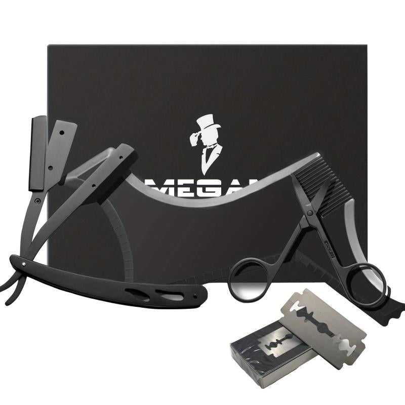 Beard Shaping Set with Razor and Scissors