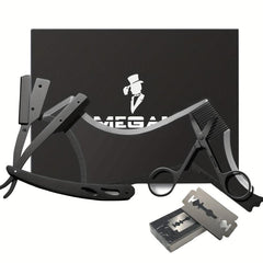 Beard Shaping Set with Razor and Scissors