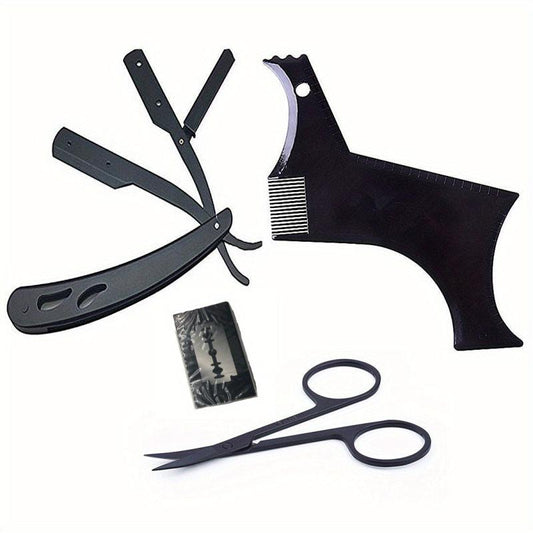 Beard Shaping Set with Razor and Scissors
