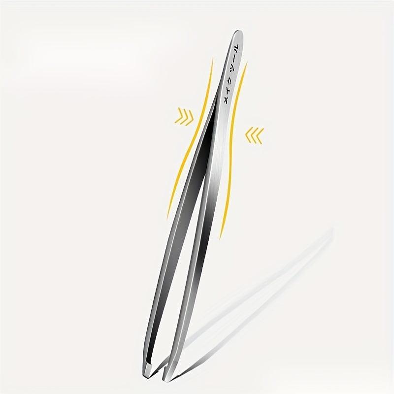 4 pcs Stainless Steel Tweezers Set with Travel Case for Hair Removal