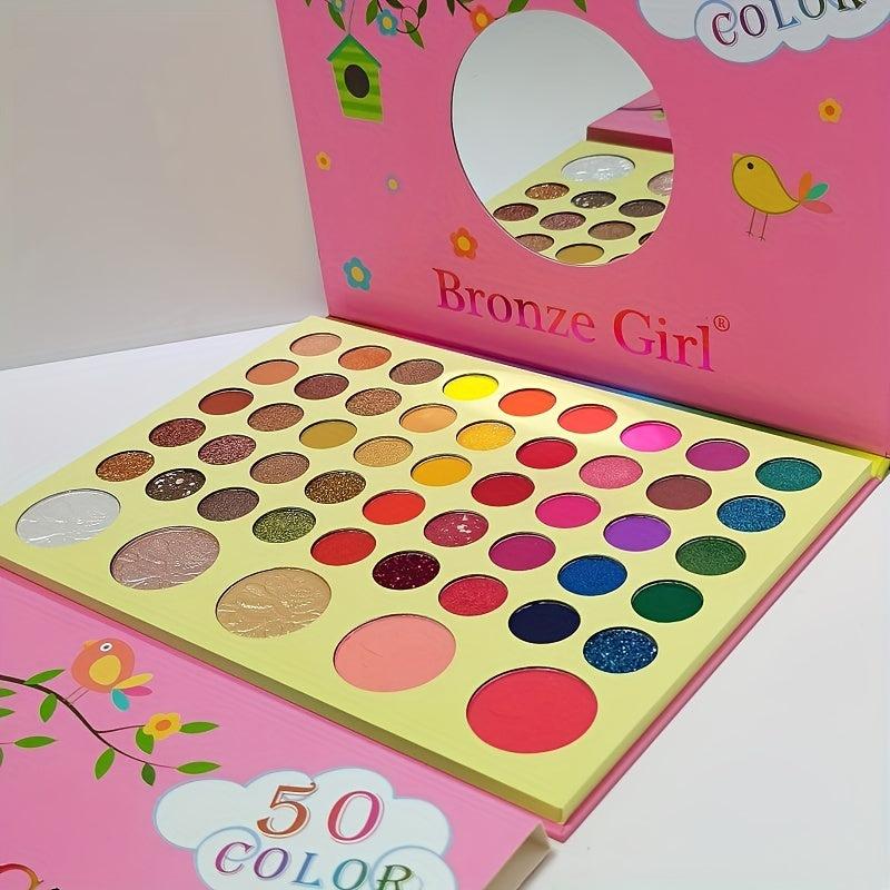 50 Colors Rainbow Eyeshadow Palette Matte Pearly Finish Mermaid Milk Tea
