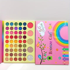 50 Colors Rainbow Eyeshadow Palette Matte Pearly Finish Mermaid Milk Tea