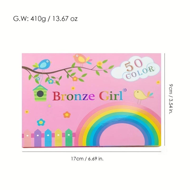 50 Colors Rainbow Eyeshadow Palette Matte Pearly Finish Mermaid Milk Tea