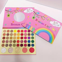 50 Colors Rainbow Eyeshadow Palette Matte Pearly Finish Mermaid Milk Tea