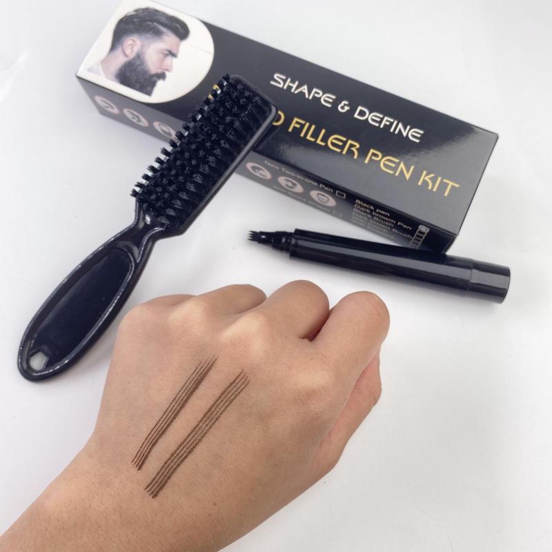 Beard Filling Pen Kit with Brush - Waterproof Shaping Tools