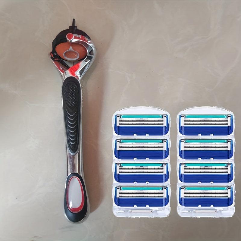 5-Layer Classic Shaving Razor Set with Stainless Steel Blades