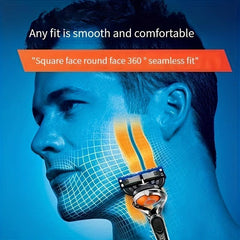 5-Layer Classic Shaving Razor Set with Stainless Steel Blades