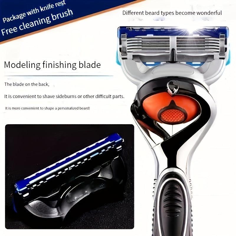 5-Layer Classic Shaving Razor Set with Stainless Steel Blades