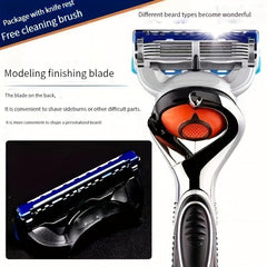 5-Layer Classic Shaving Razor Set with Stainless Steel Blades