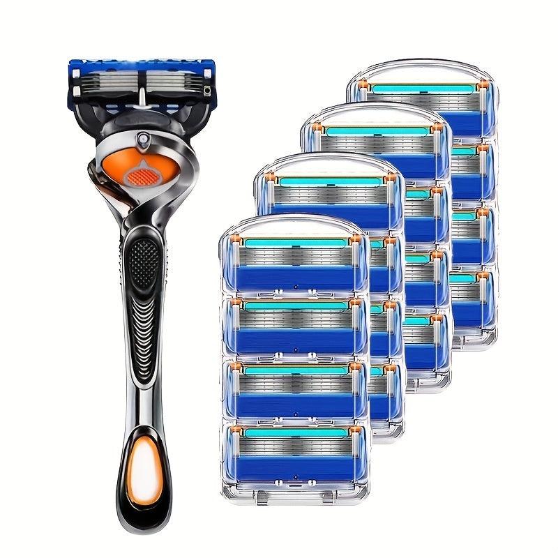 5-Layer Classic Shaving Razor Set with Stainless Steel Blades