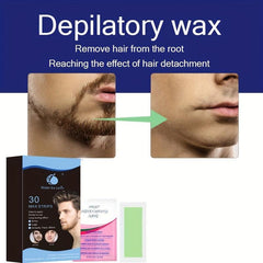 Wax Strips Hair Removal Portable Depilatory Wax Paper 30 Pcs