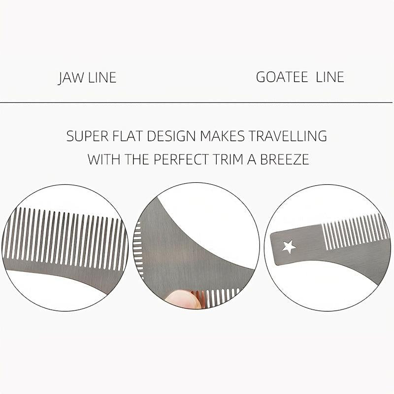 Men Beard Shaping Styling Template Stainless Steel Comb