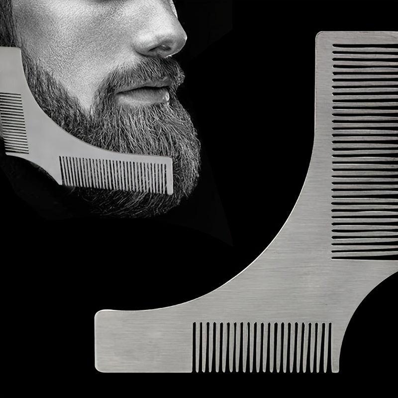 Men Beard Shaping Styling Template Stainless Steel Comb