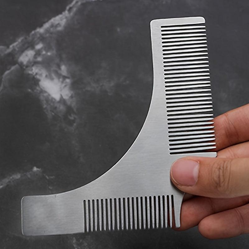 Men Beard Shaping Styling Template Stainless Steel Comb