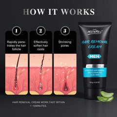 Men Hair Removal Cream Painless Hair Remover Soothing Unwanted Male Body Hair