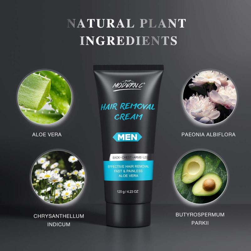 Men Hair Removal Cream Painless Hair Remover Soothing Unwanted Male Body Hair
