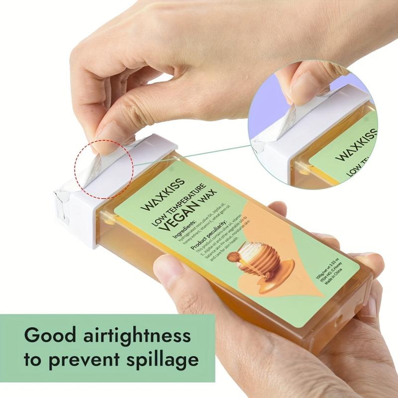 Waxkiss Roll On Wax Refill Low Temp Honey Wax Cartridge, Hair Removal 4 Pack