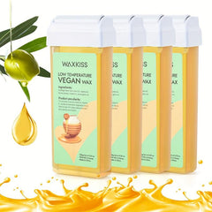 Waxkiss Roll On Wax Refill Low Temp Honey Wax Cartridge, Hair Removal 4 Pack