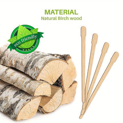 400 Natural Wooden Wax Sticks for Hair Removal and Smooth Skin