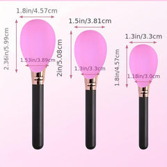 3 Pcs Silicone Brush Covers Travel Storage Organizer Case Protect Makeup Bag