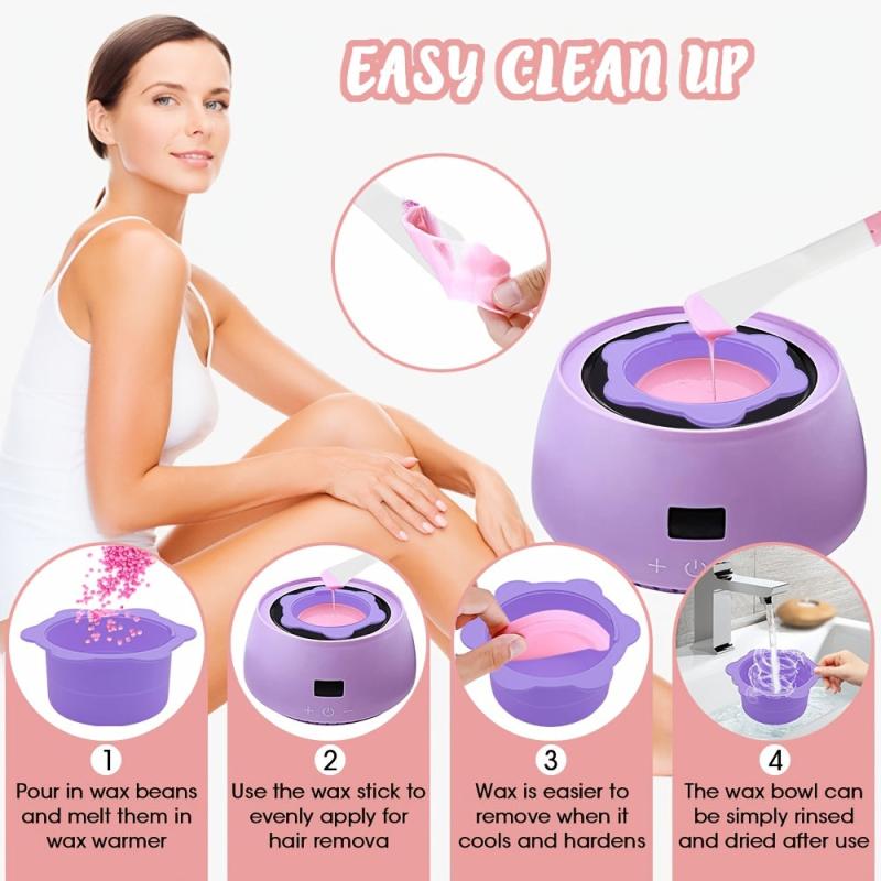 2 Silicone Warm Wax Bowls Reusable Warm Wax Silicone Pads With Scrapers