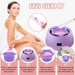 2 Silicone Warm Wax Bowls Reusable Warm Wax Silicone Pads With Scrapers