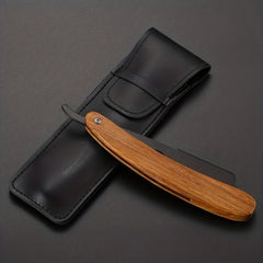Pro Barber Razor 10 Blades Wood Handle Folding
