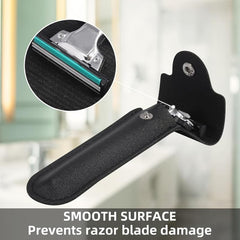Leather Razor Safety Cover Double Edge Protector Case Barber Razor Sheath