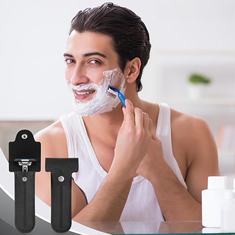 Leather Razor Safety Cover Double Edge Protector Case Barber Razor Sheath
