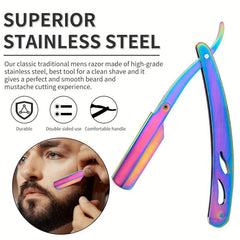 Pro Barber Straight Edge Razor Blade Set with 100 Pack Blades