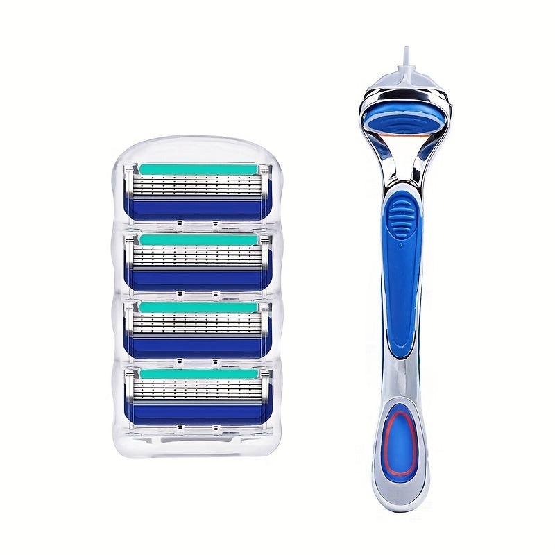 Vintage 5 Layer Manual Razor Set with 1 Handle & 0 4 8 Refills
