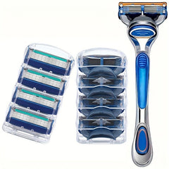 Vintage 5 Layer Manual Razor Set with 1 Handle & 0 4 8 Refills