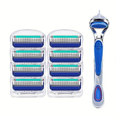Vintage 5 Layer Manual Razor Set with 1 Handle & 0 4 8 Refills