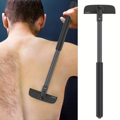 Men's Back Hair Removal Razor Adjustable Handle Safe Painless Wet Dry Use