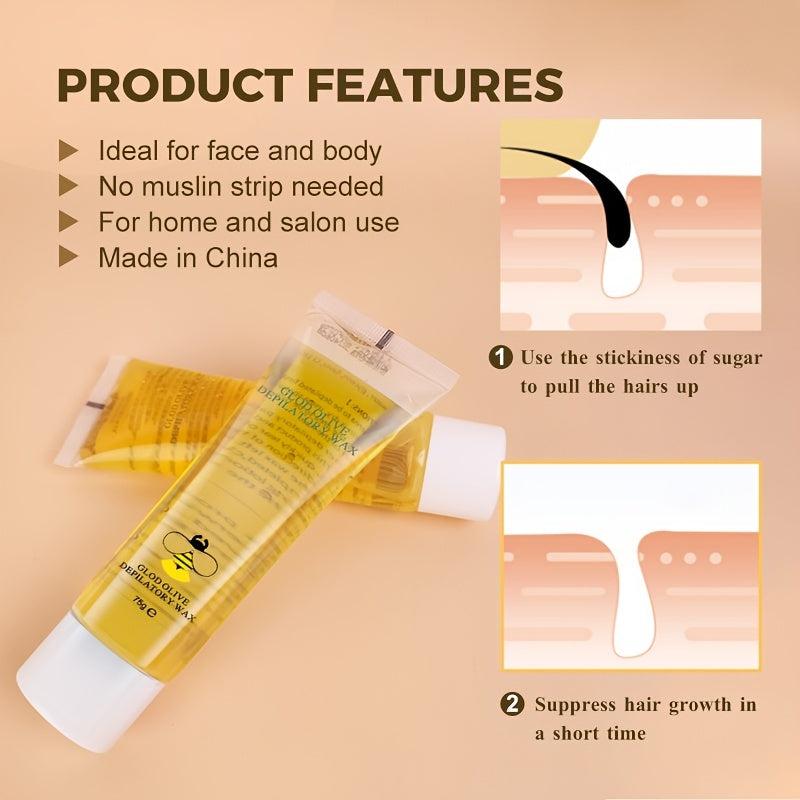 Organic Sugar Waxing Kit For Women - Hair Removal For Bikini Legs Eyebrows Body