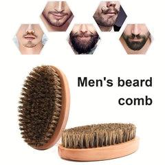 Boar Bristle Beard Brush Bamboo Handle Beard Shaping Tool