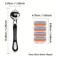 5-Layer Manual Safety Razor Stainless Steel Blades Classic Shaving Set