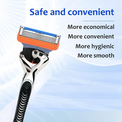 5-Layer Manual Safety Razor Stainless Steel Blades Classic Shaving Set