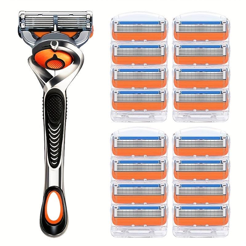 5-Layer Manual Safety Razor Stainless Steel Blades Classic Shaving Set