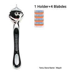 5-Layer Manual Safety Razor Stainless Steel Blades Classic Shaving Set