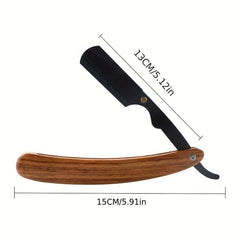 Barber Razor Stainless Steel Straight Razor Classic Wooden Handle