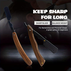 Barber Razor Stainless Steel Straight Razor Classic Wooden Handle