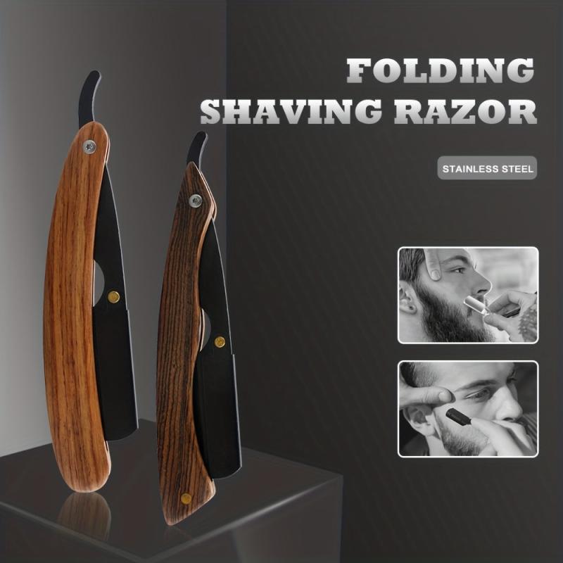 Barber Razor Stainless Steel Straight Razor Classic Wooden Handle