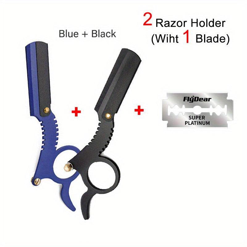 2pcs Straight Edge Barber Razor Set for Haircuts Beard Eyebrow Shaving