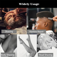 2pcs Straight Edge Barber Razor Set for Haircuts Beard Eyebrow Shaving